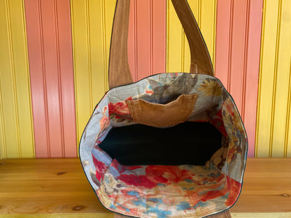 Khaki Denim Green Canvas Tote