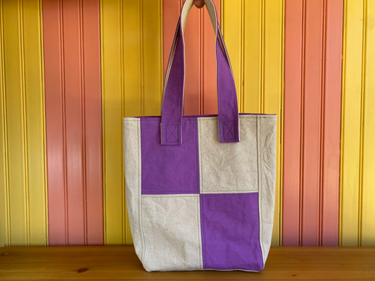 Slim Checkered Tote
